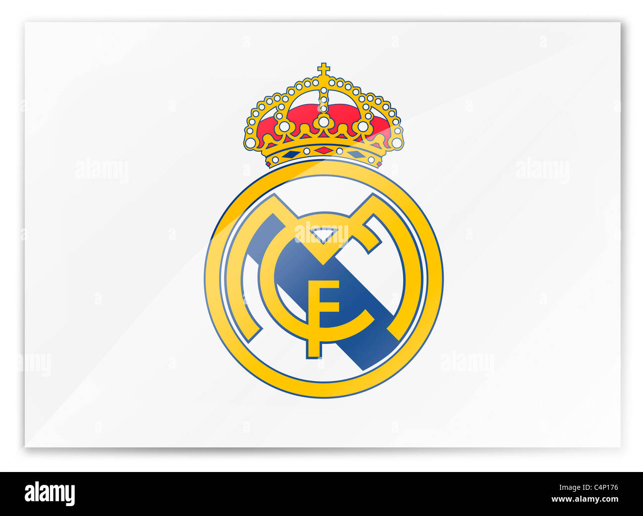 Real Madrid CF logo symbol flag Stock Photo - Alamy