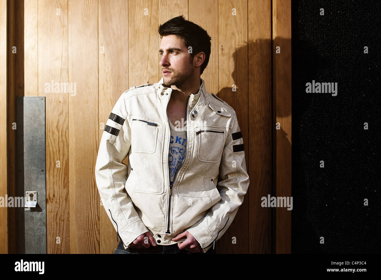 Street fashion shoot with male model Stock Photo - Alamy