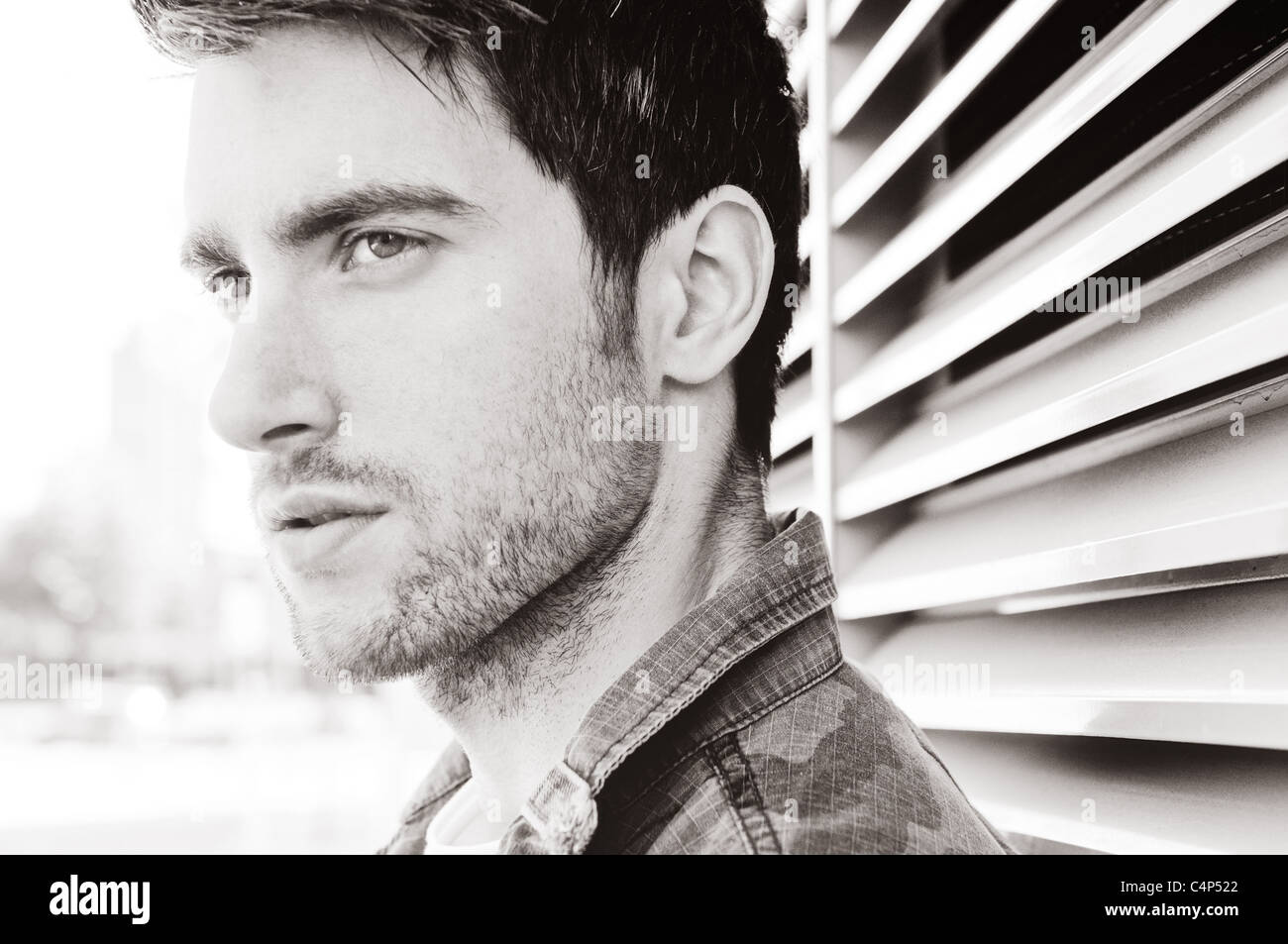 Street fashion shoot with male model Stock Photo - Alamy