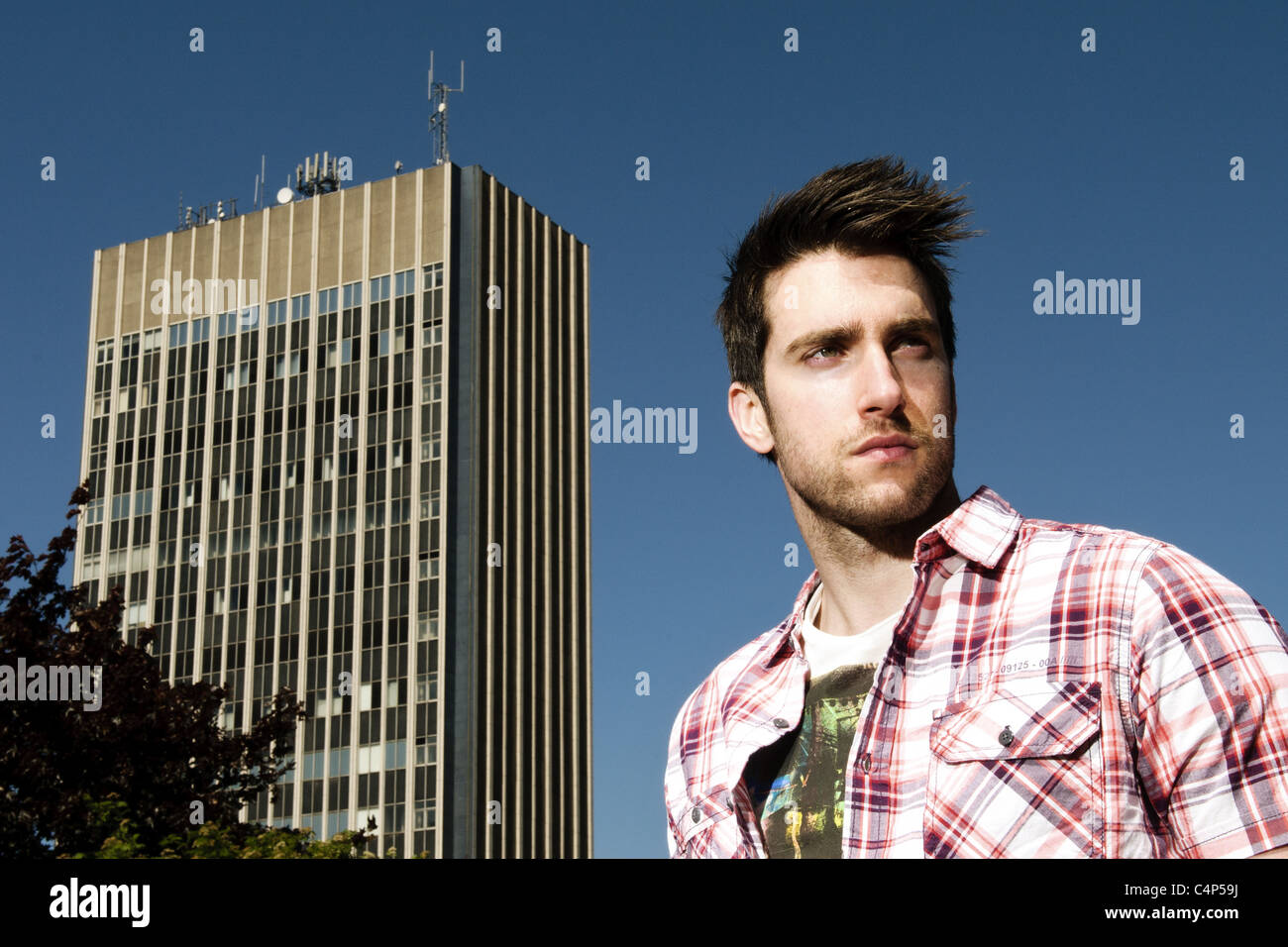 Street fashion shoot with male model Stock Photo - Alamy