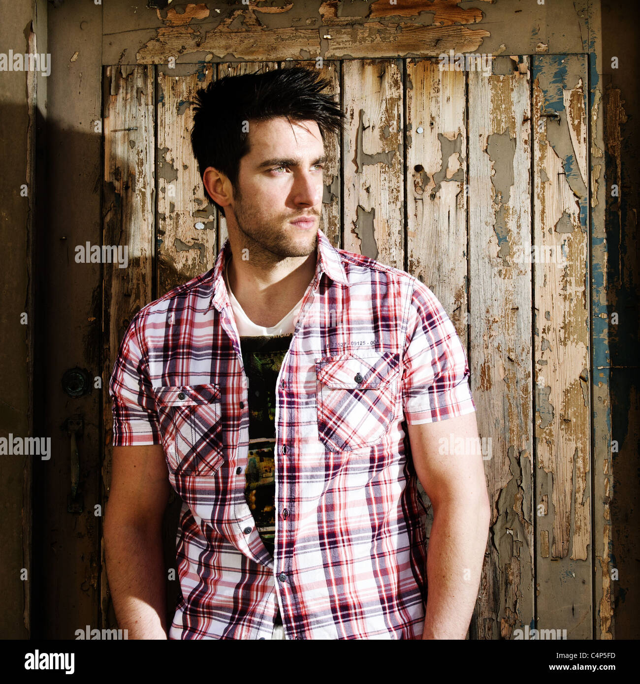 Street fashion shoot with male model Stock Photo - Alamy