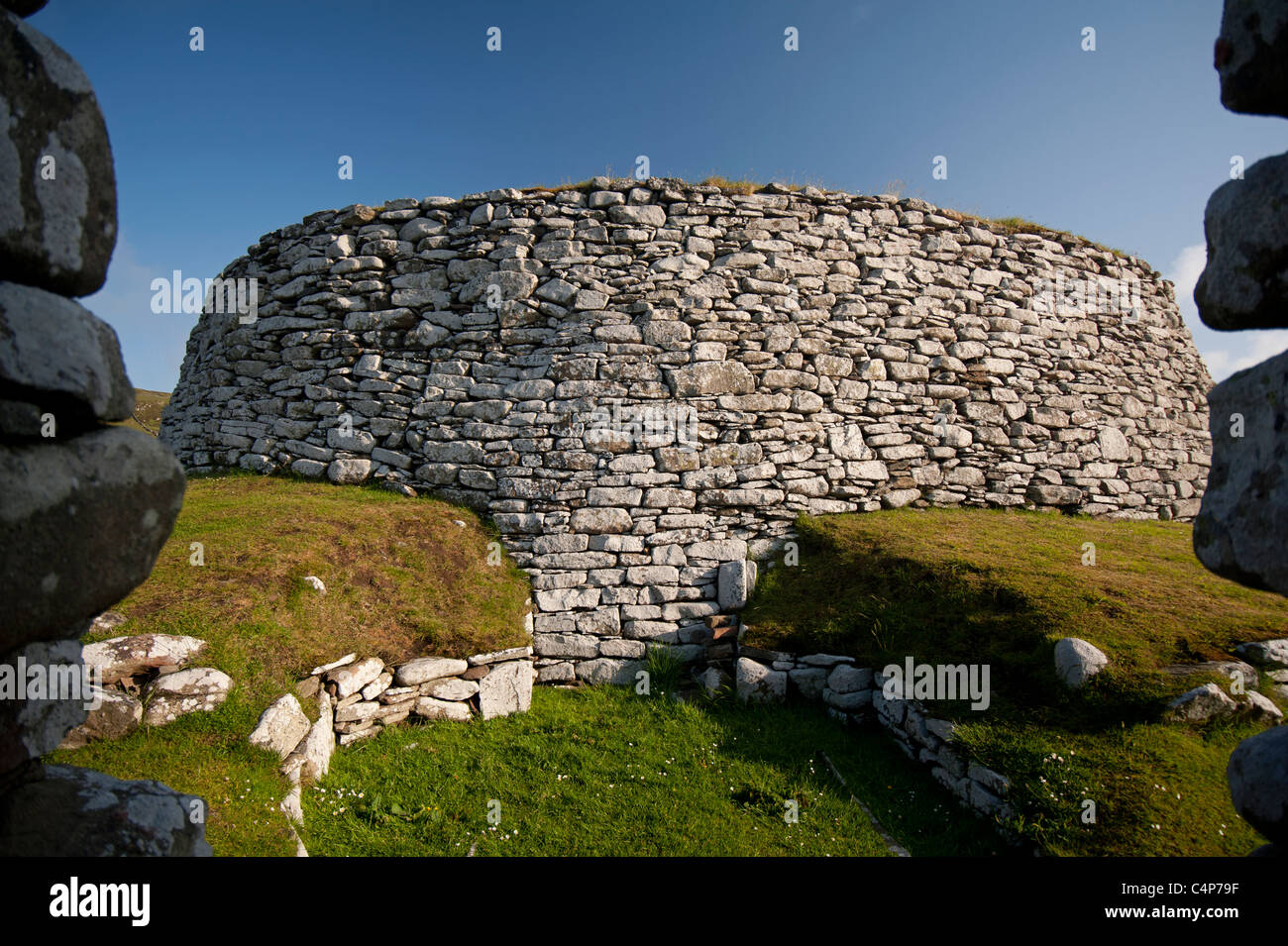 The Inner wall Clickimin Broch and Settlement, Lerwick, Shetland Isles, Scotland. United Kingdom.  SCO 7265 Stock Photo