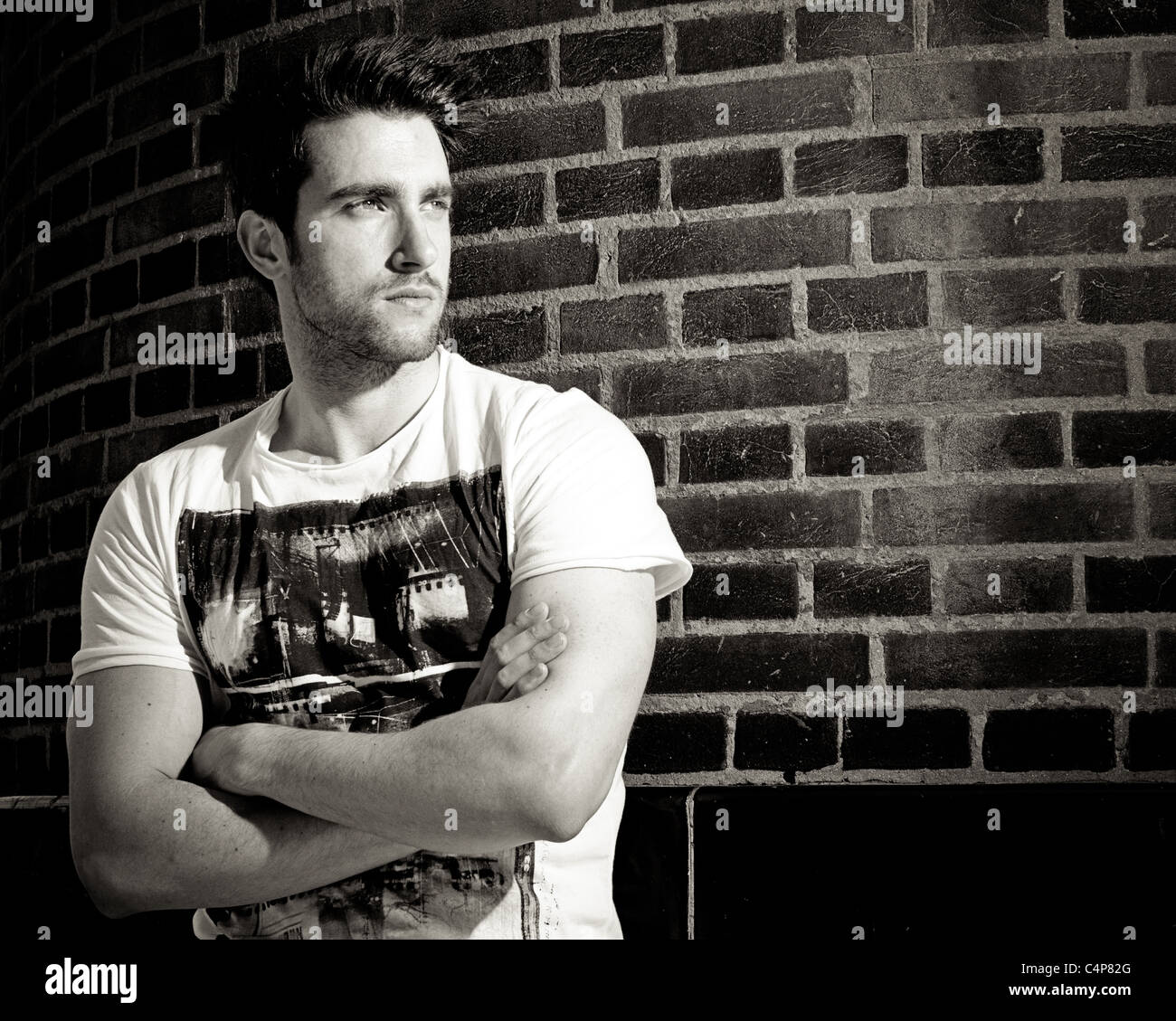 Street fashion shoot with male model Stock Photo - Alamy
