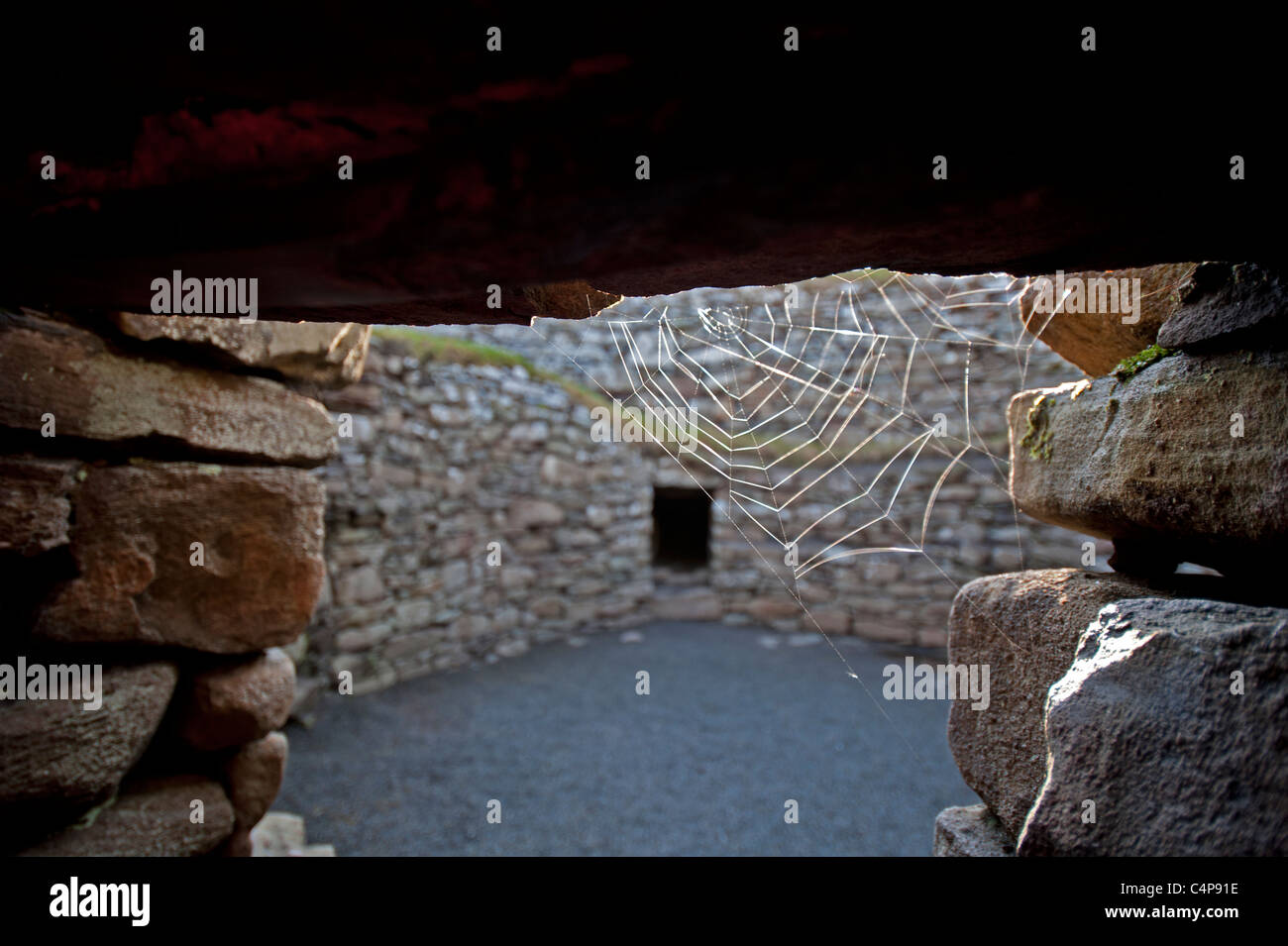 Looking into the interior of rthe Clickimin Broch, Lerwick,Shetland. Scotland. United Kingdom.  SCO 7268 Stock Photo