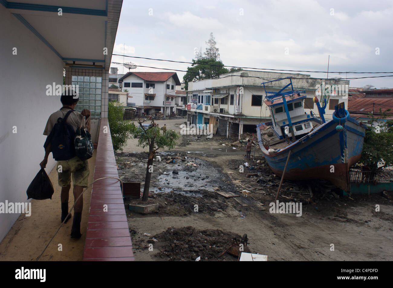 A view of the destruction caused by the earthquake and tsunami in Banda Aceh, Indonesia Stock Photo