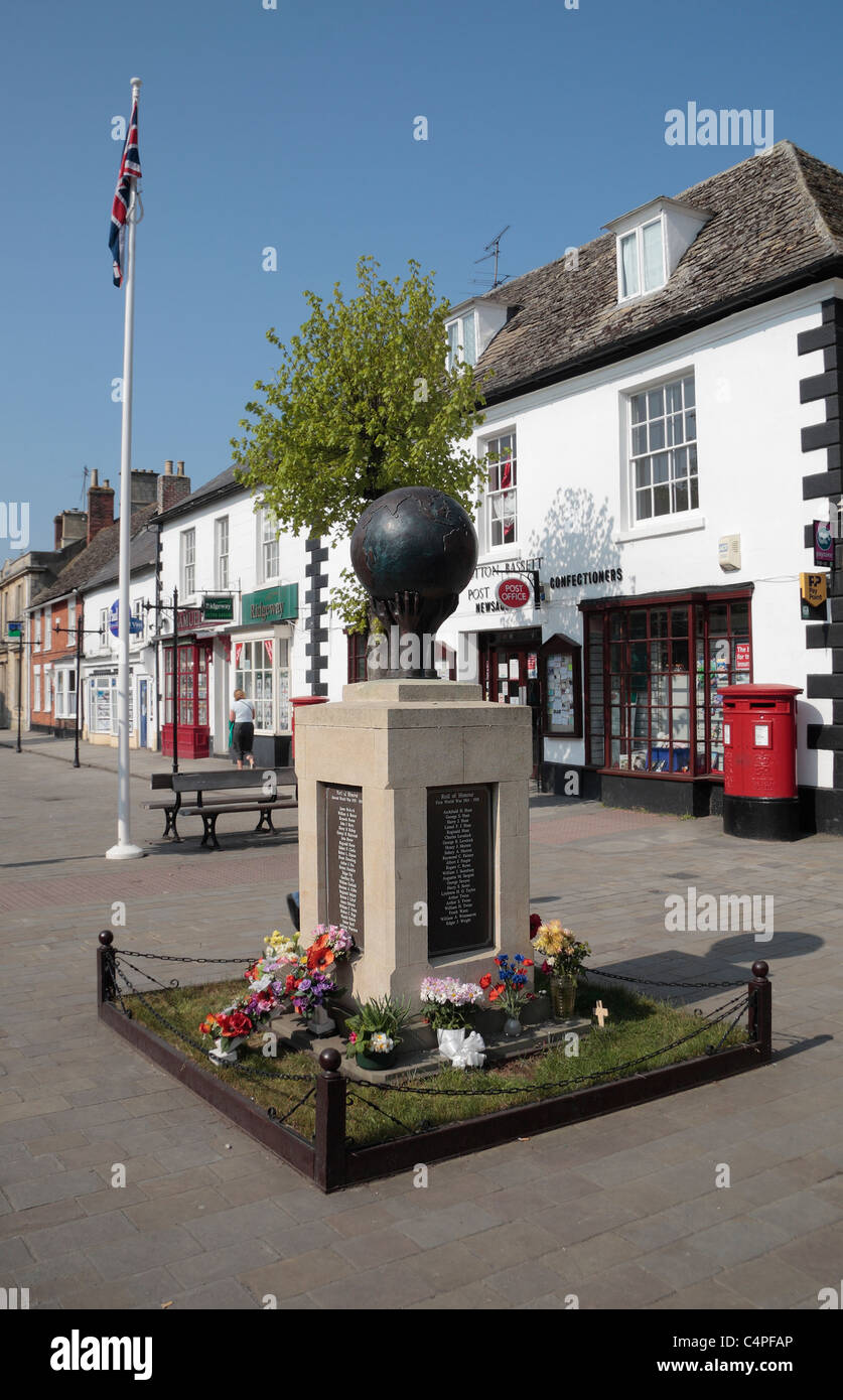 A general view of the war memorial in the small Wiltshire village of