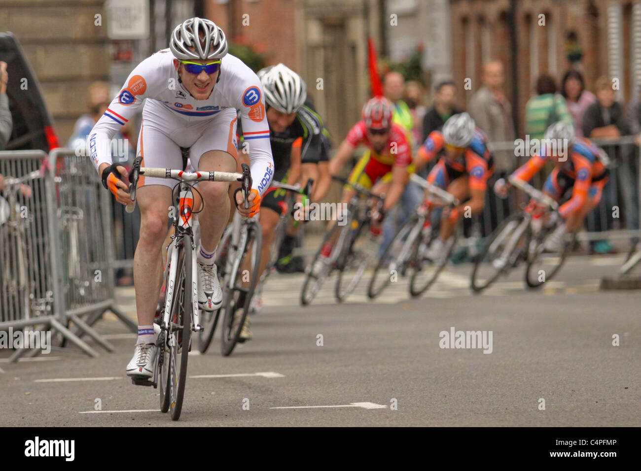 Ed Clancy MBE racing in road race Stock Photo