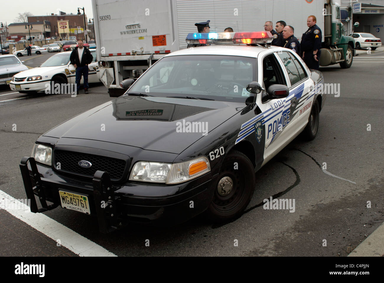 Ford Crown Victoria patrol car Lodi Police Department New Jersey Stock