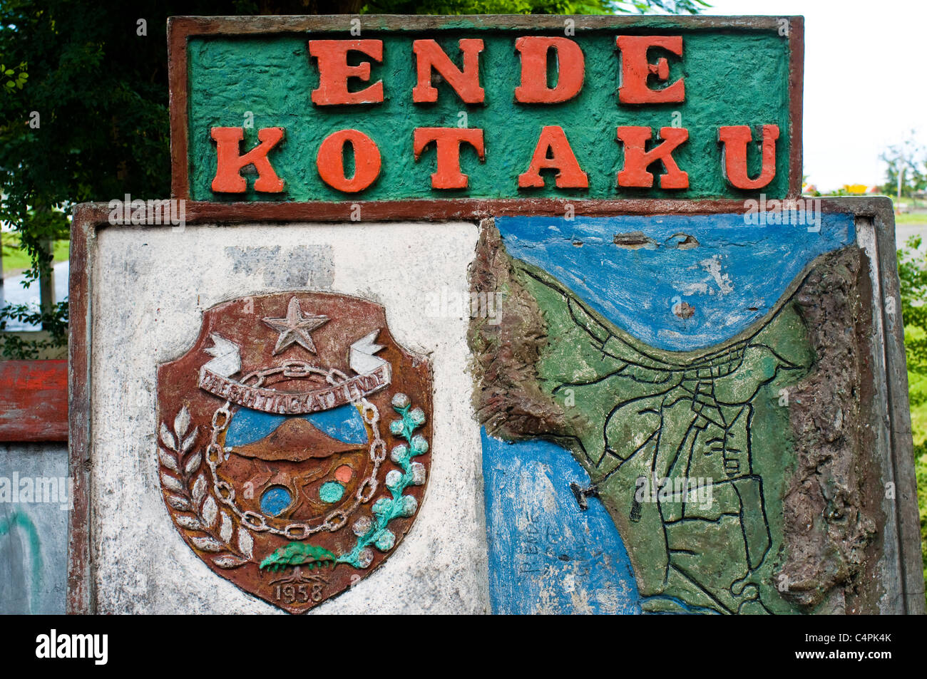 Ende sign ende flores indonesia Stock Photo Alamy