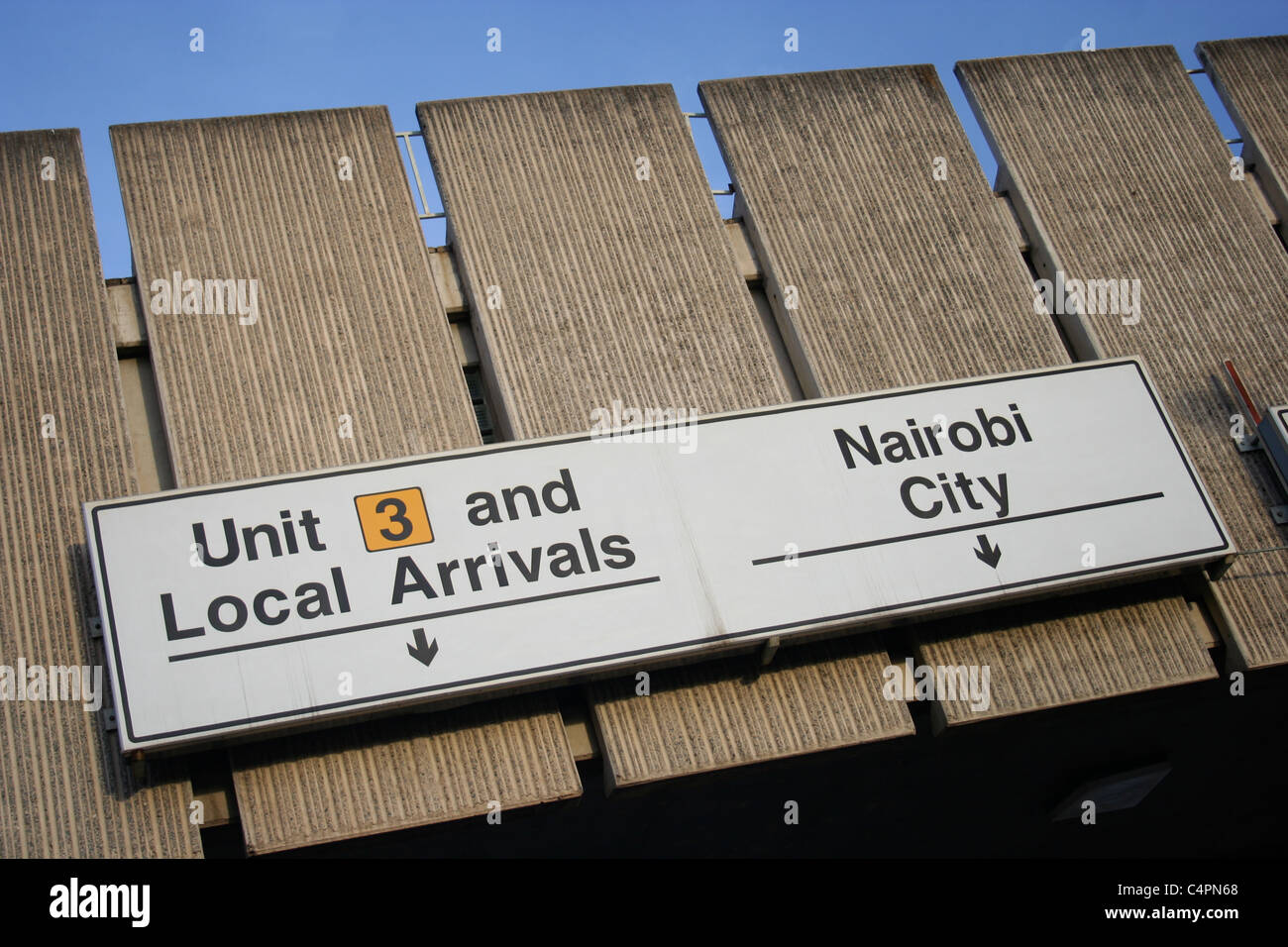 Nairobi Airport sign arrivals Kenya Stock Photo