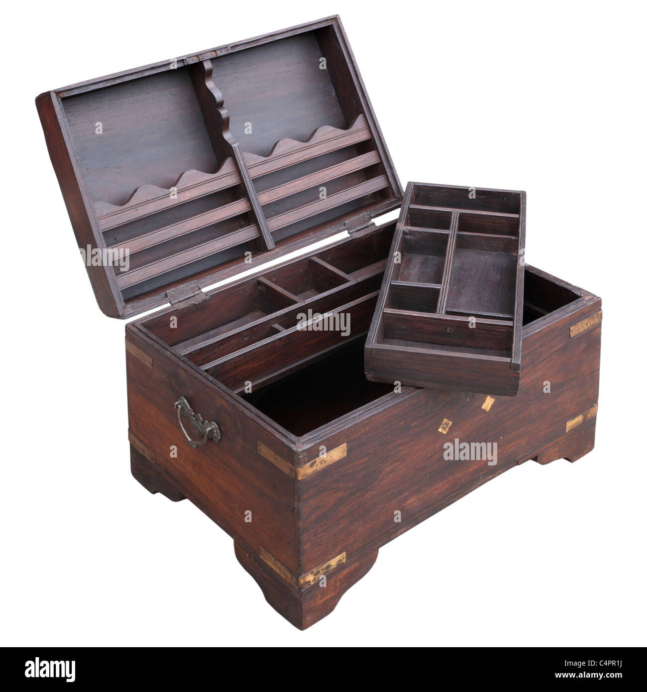 retro wooden chest box Stock Photo Alamy