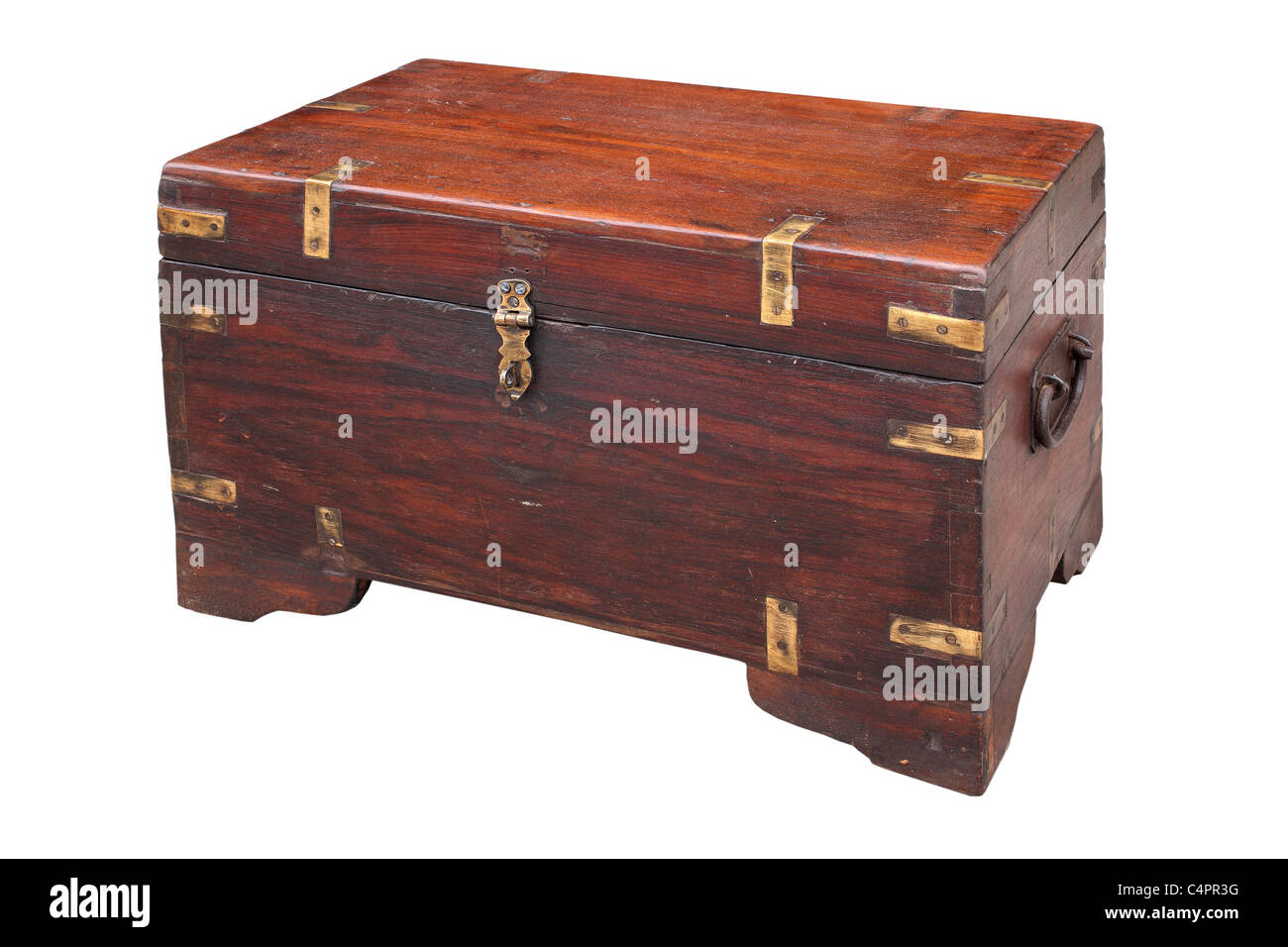 retro wooden chest box Stock Photo - Alamy