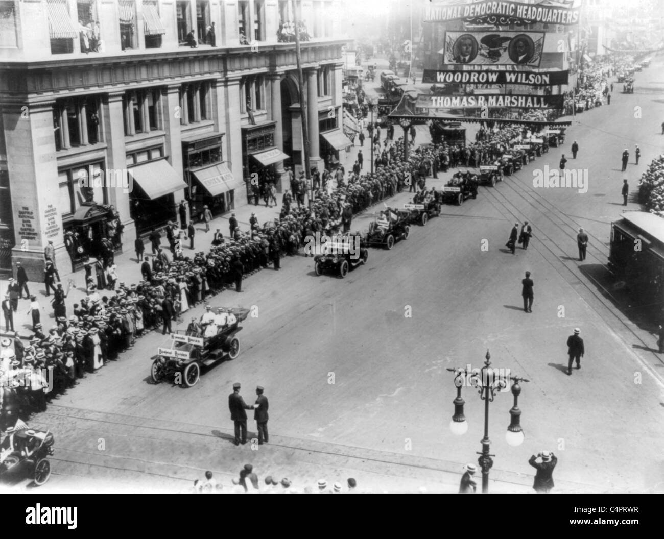 Parade of Olympic athletes, 5th Avenue, New York City. 1912 Stock Photo