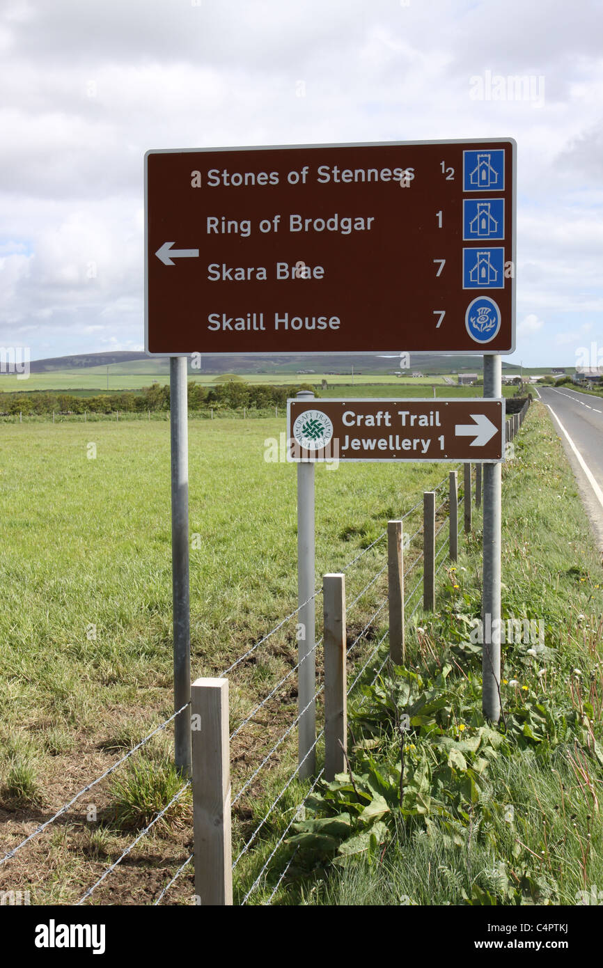 Historic Scotland road sign Orkney Scotland May 2011 Stock Photo Alamy