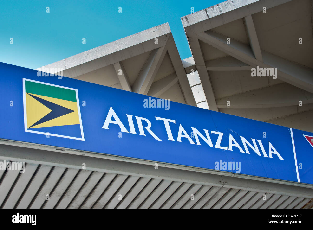 Air Tanzania sign logo airport Stock Photo