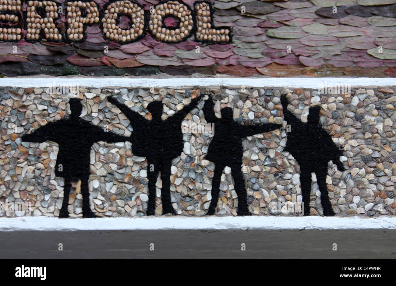 Well Dressing Detail of the Beatles Stock Photo