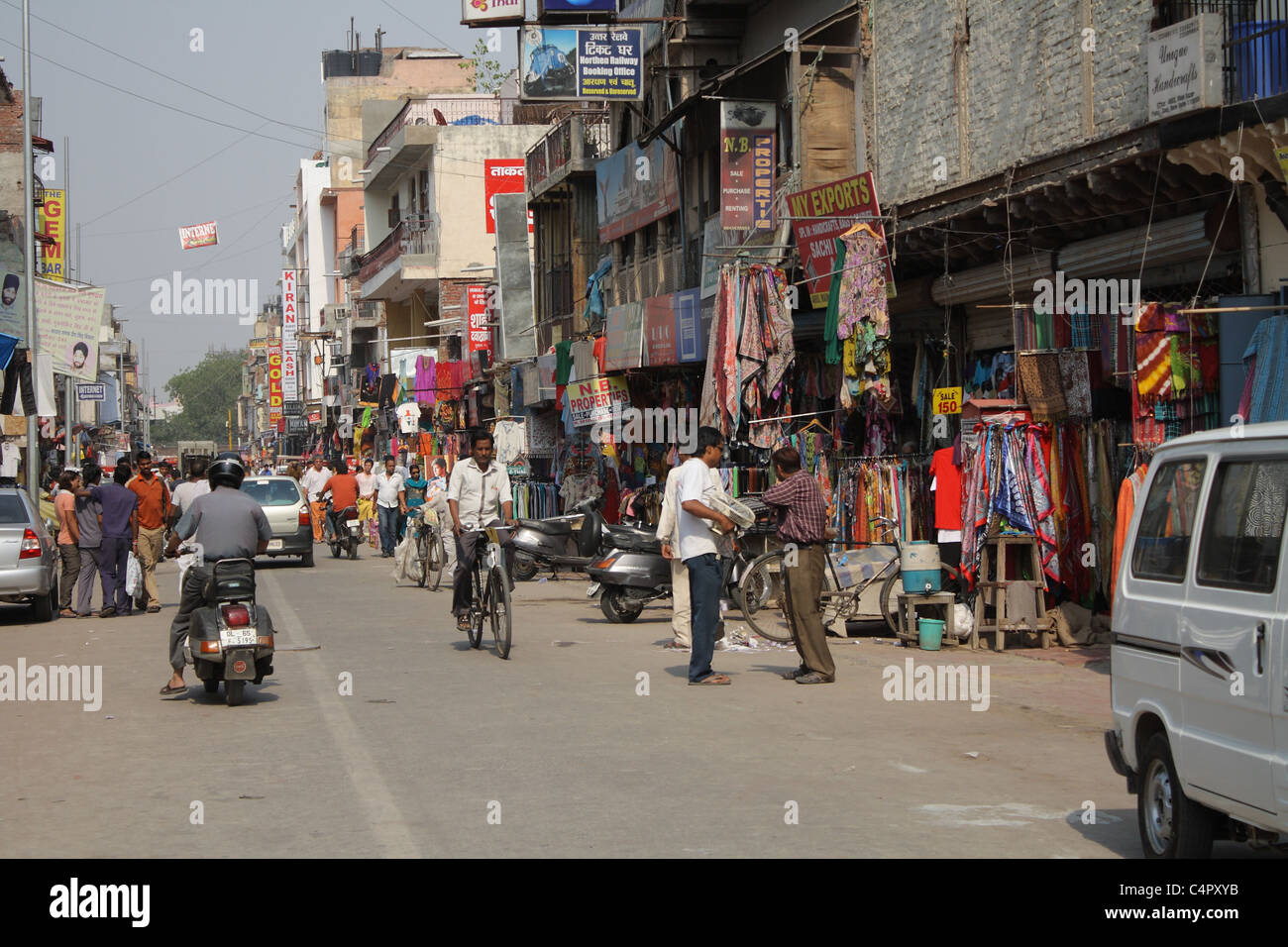 busy city street in india market Stock Photo