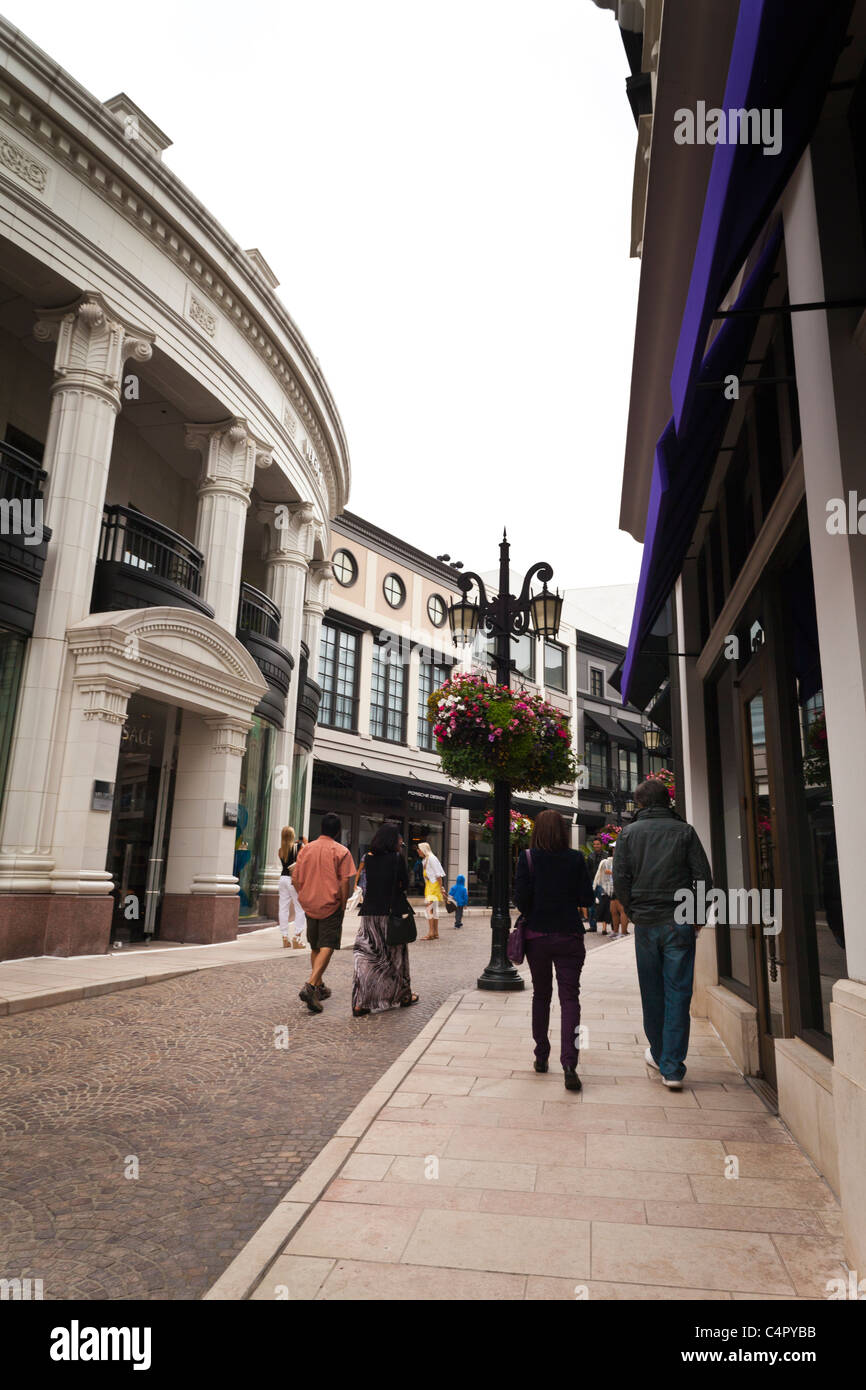 shops on Via Rodeo off of Rodeo Drive in Beverly Hills California in 2011 Stock Photo