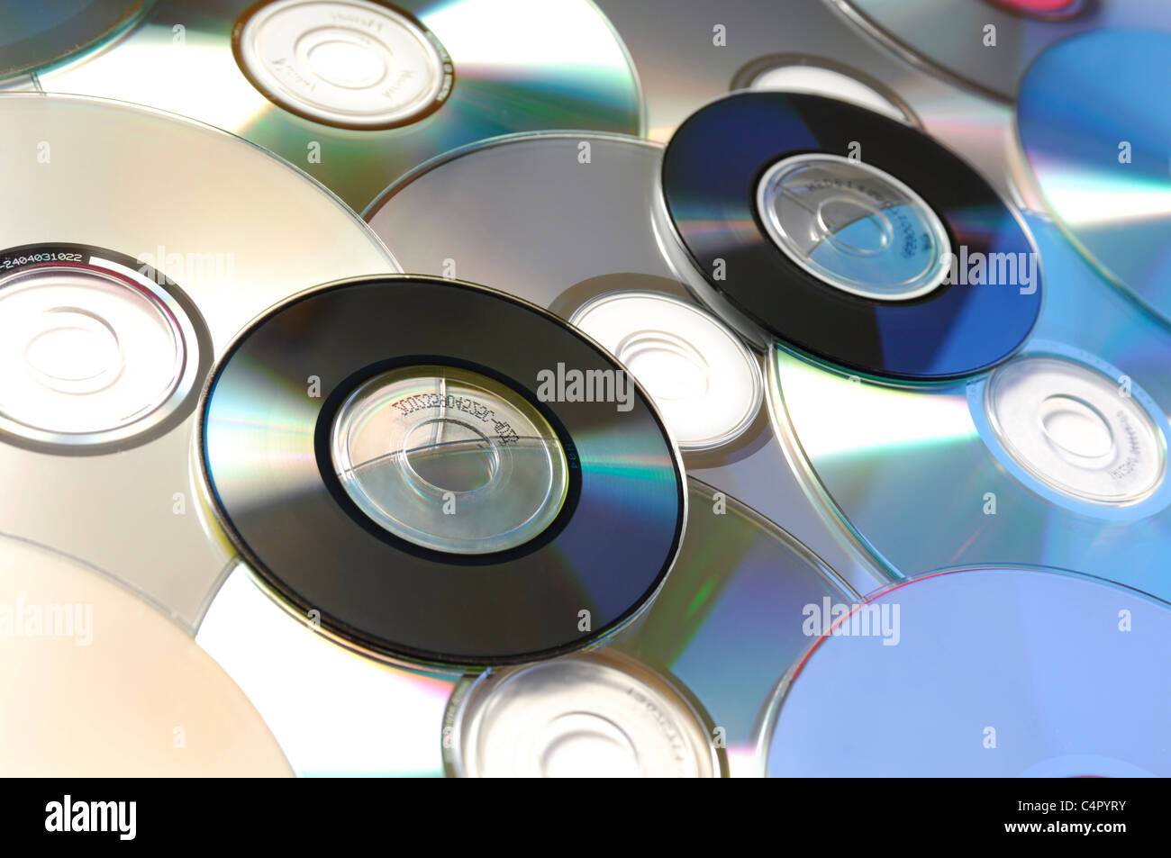 Compact disks computer CDs abstract data storage background Stock Photo