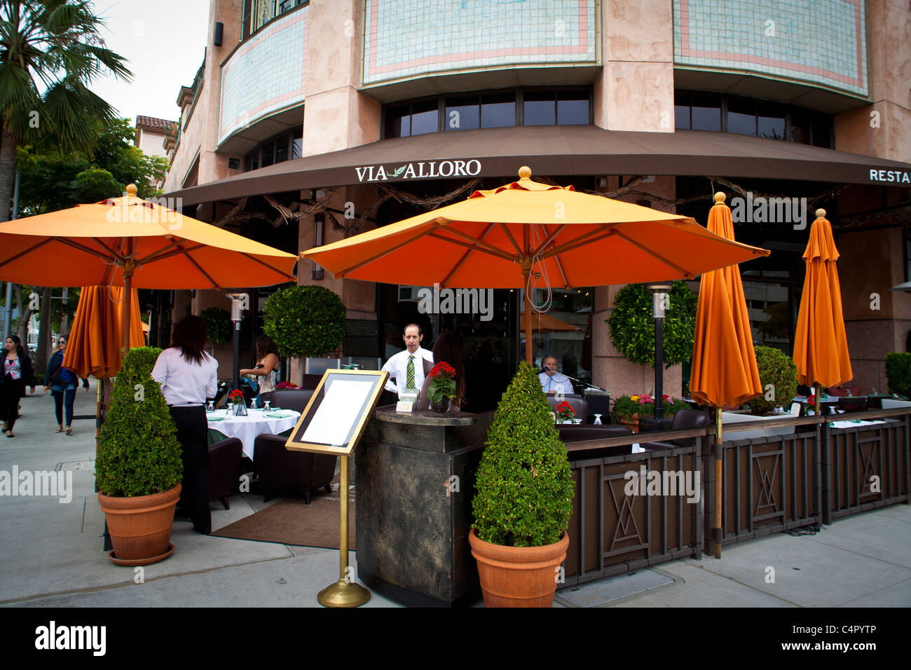 Via Alloro restaurant in Beverly Hills California near Rodeo Drive with