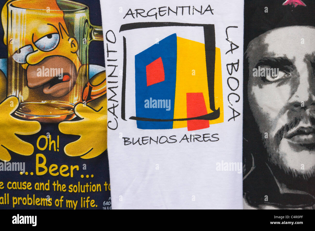 Selling T-shirt featuring La Boca, La Boca, Buenos Aires, Argentina Stock Photo