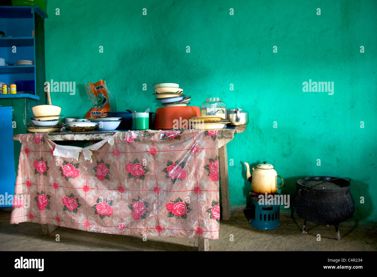 Interior of local home, Transkei, South Africa Stock Photo