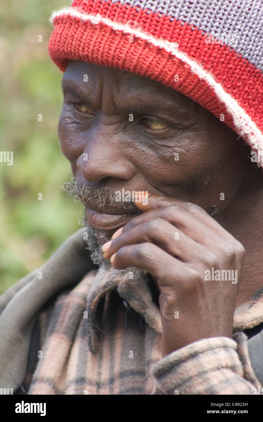 Portrait of local senior male native, Transkei, South Africa Stock Photo