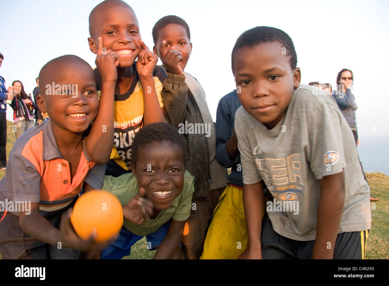 Portrait of local kids and friends, Transkei, South Africa Stock Photo