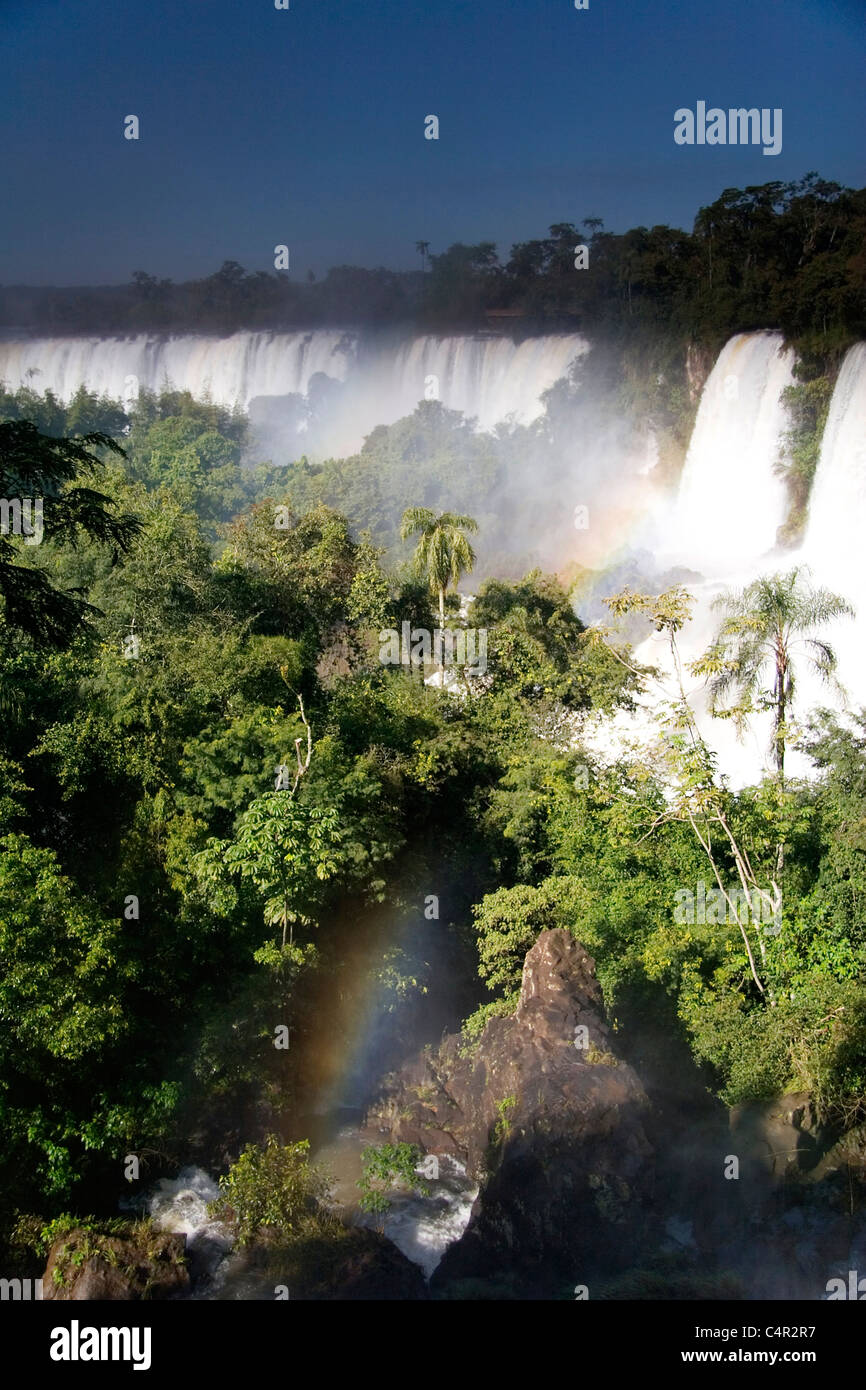 The breathtaking waterfalls of Puerto Iguazu (Argentina) and Foz do Iguacu (Brazil) Stock Photo