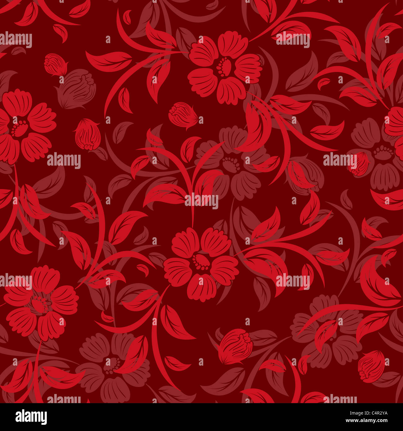 Seamless vector floral pattern Stock Photo - Alamy