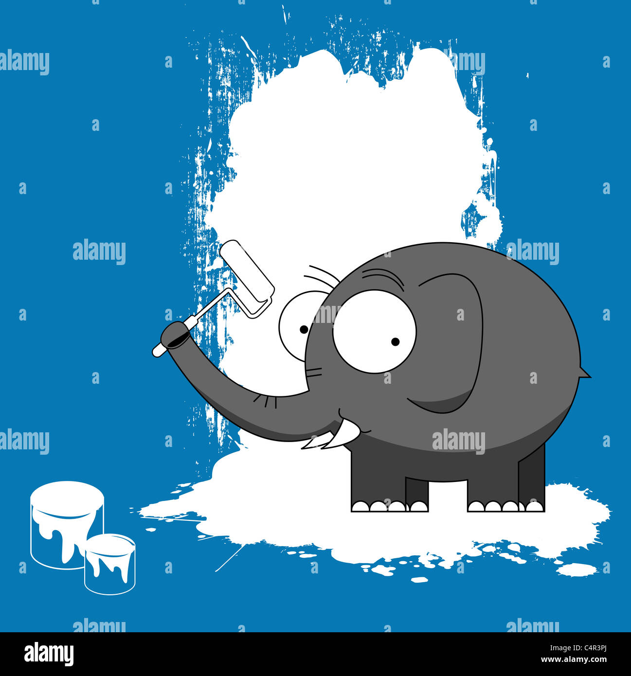 Elephant painting, clip art illustration Stock Photo Alamy