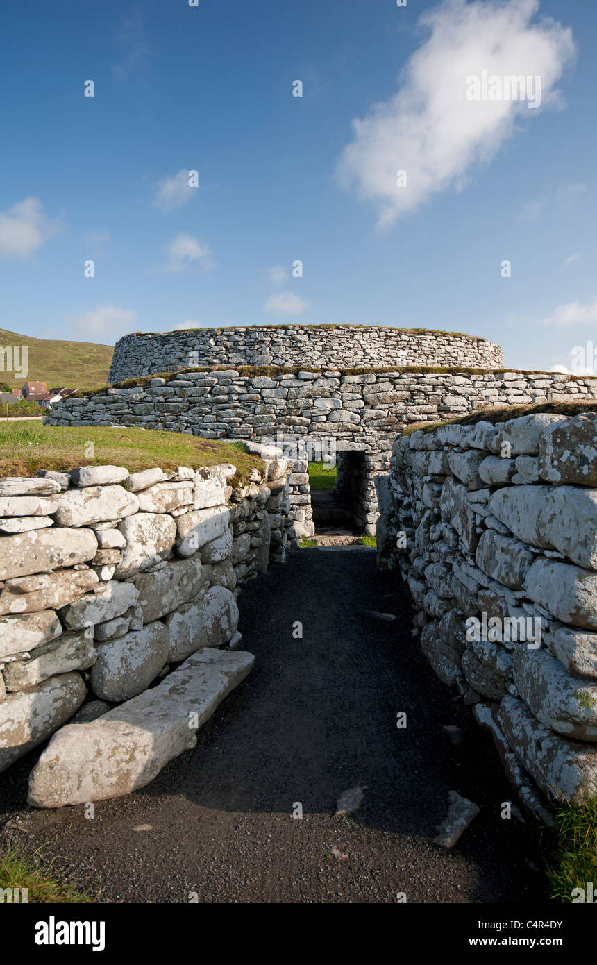 Entrance to Clickimin Broch and Settlement, Lerwick, Shetland Isles, Scotland. United Kingdom. SCO 7274 Stock Photo