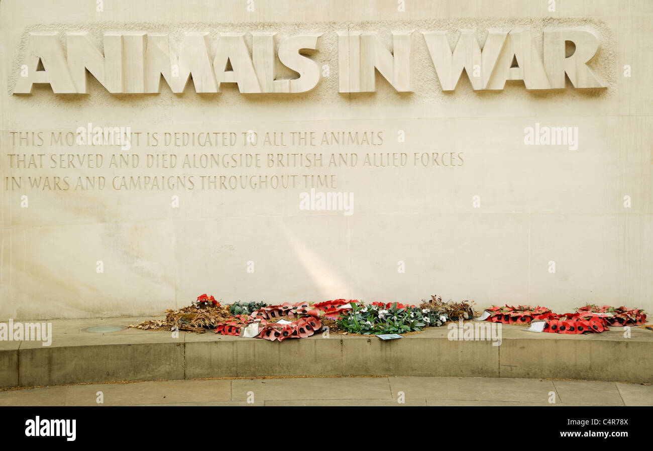Detail of The Animals In War Memorial, monument to animals died in war with British and allied forces. Stock Photo
