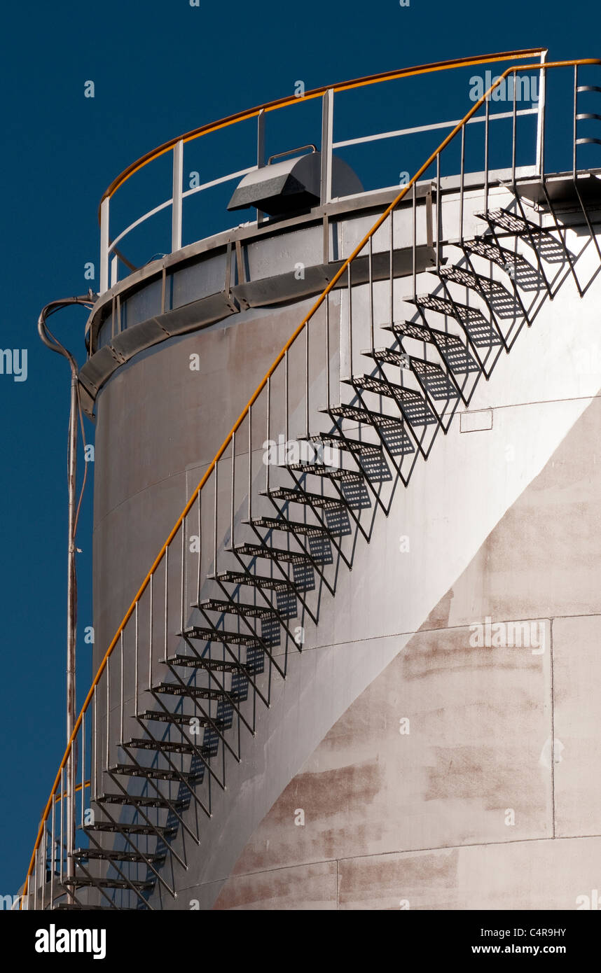 Fuel storage tank in the terminal jointly operated by Caltex and Shell, North Fremantle, Western Australia Stock Photo