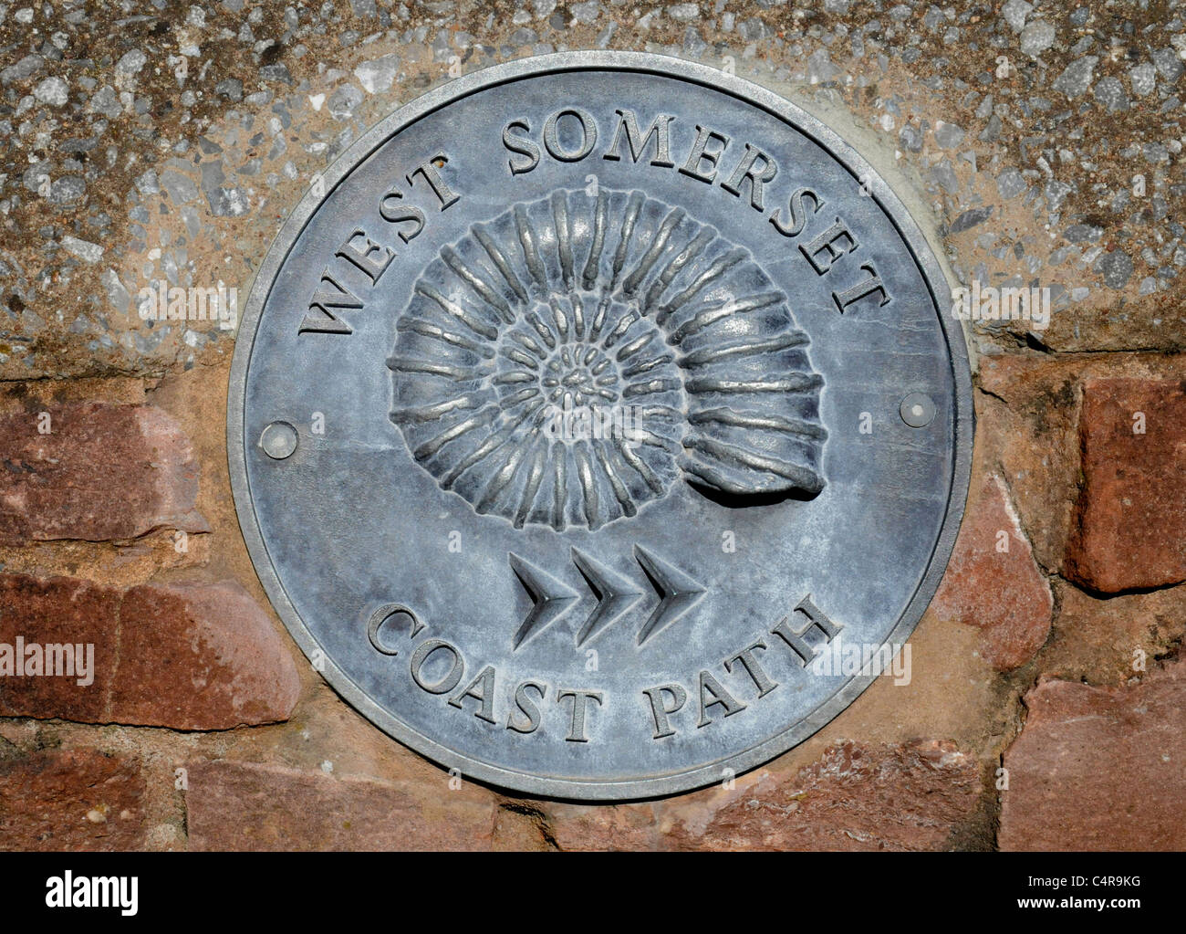West Somerset Coast Path Sign in South West England Stock Photo