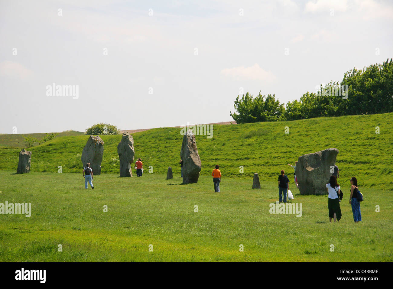 Avebury is a World Heritage Site similar to Stonehenge, Avebury, England Stock Photo