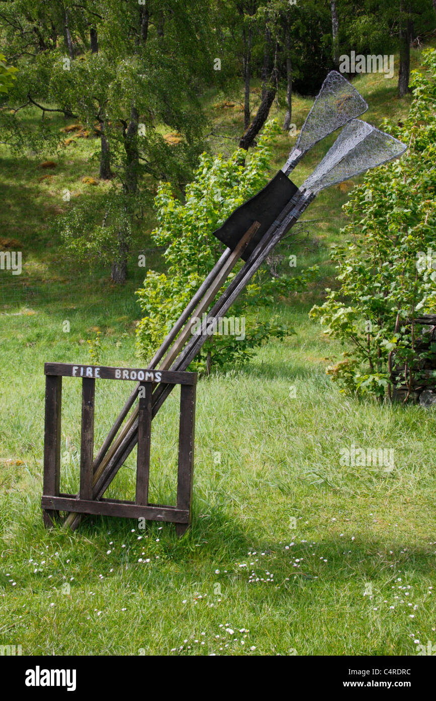 Fire brooms Stock Photo Alamy