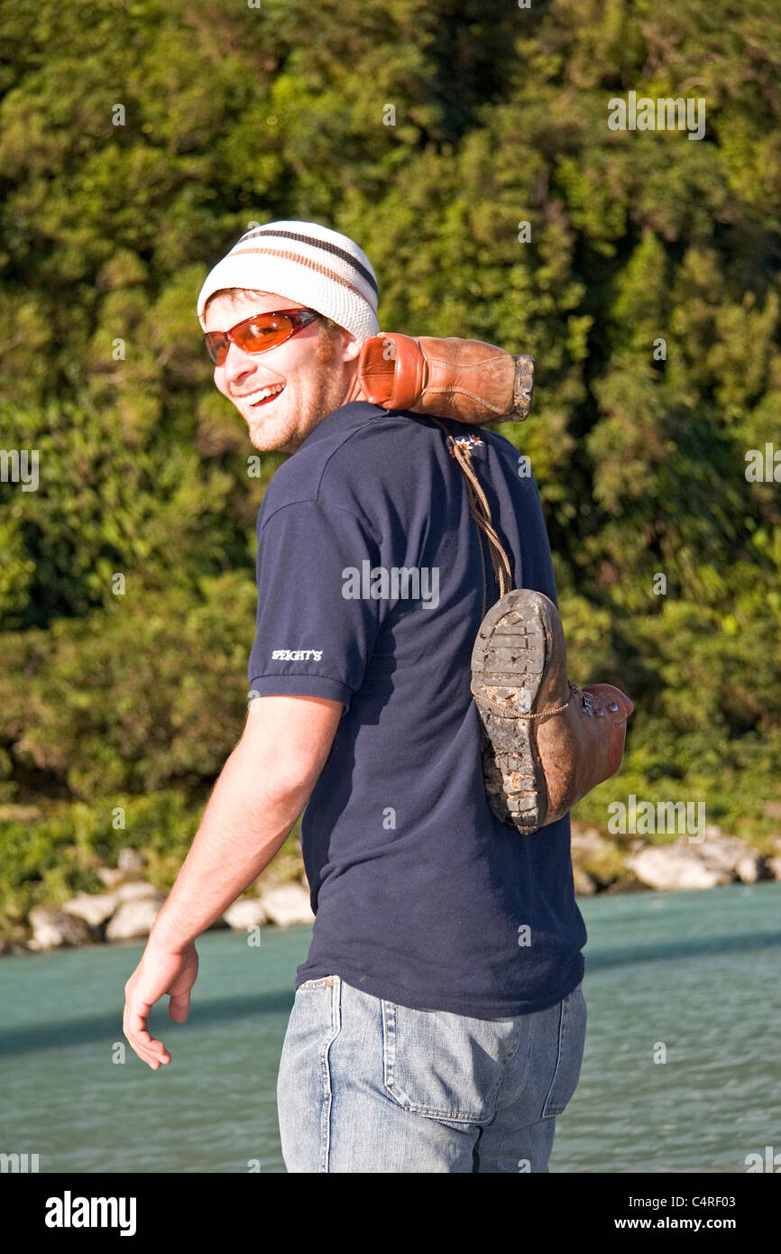 Hiking along the west coast of the South Island, New Zealand Stock Photo