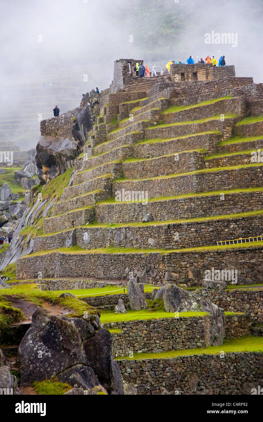 The famed Incan ruins of Machu Picchu, Peru, South America Stock Photo