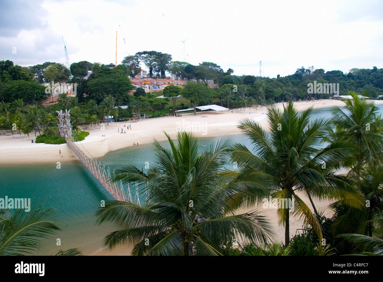 Tropical beach, Sentosa Island, Singapore Stock Photo