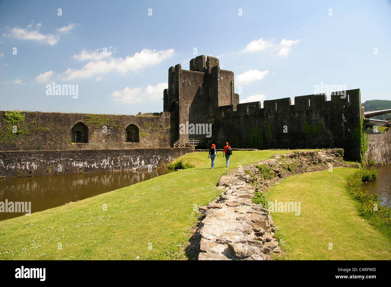 Caerphilly Castle, Caerphilly, South Wales Stock Photo