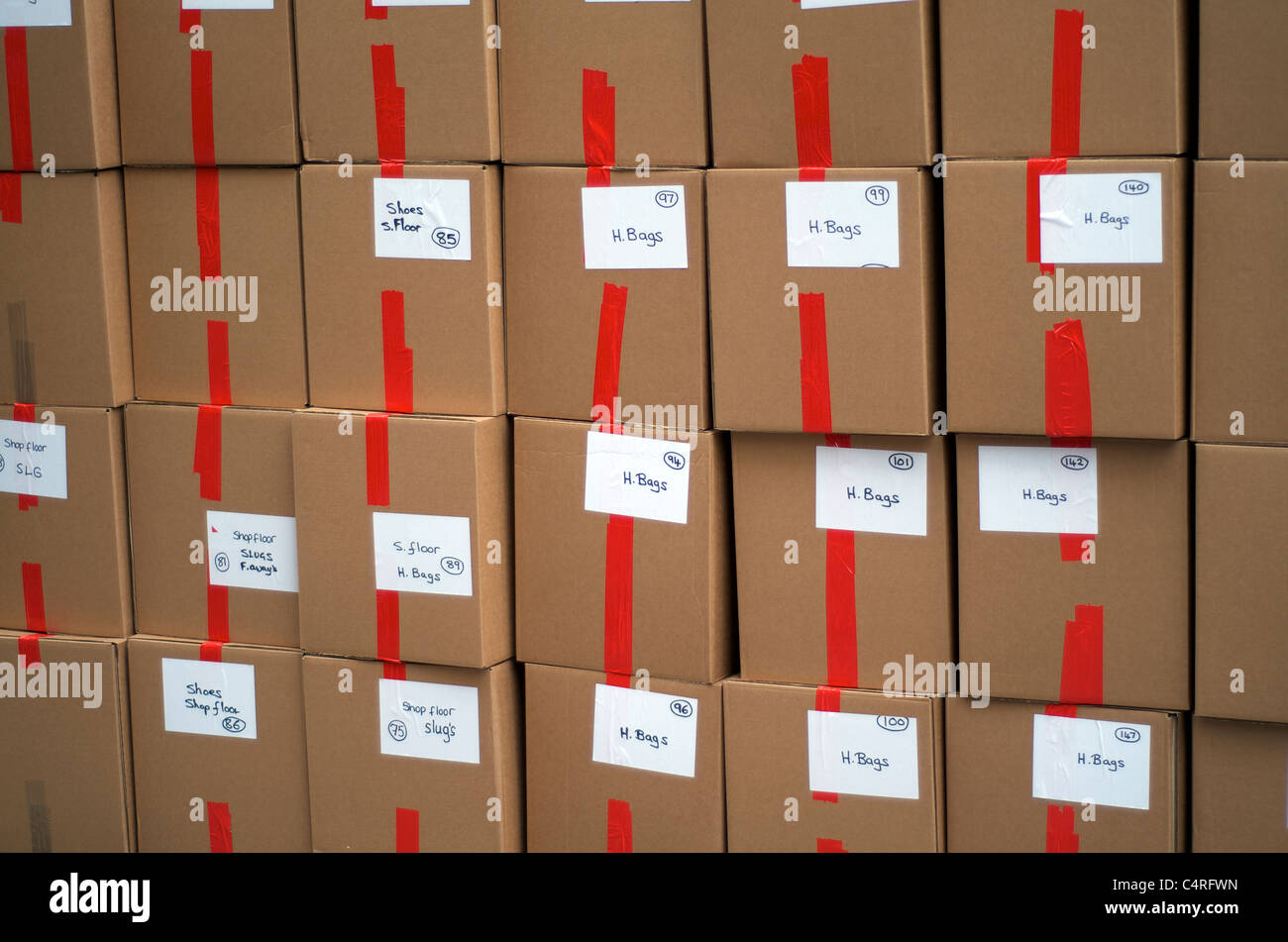 Delivery Boxes for shop, London UK Stock Photo Alamy