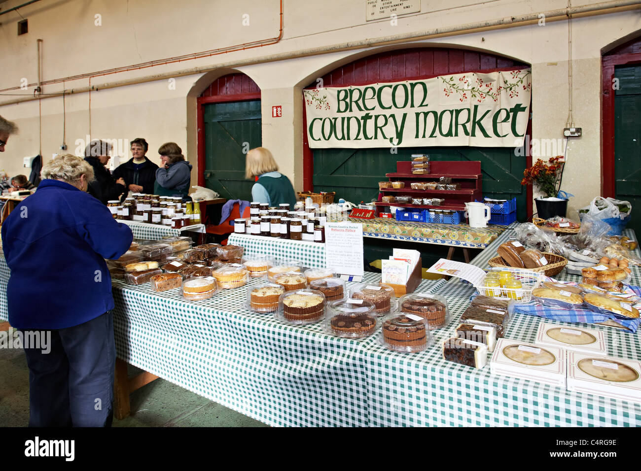 Brecon Country Market, Brecon Market Hall, Brecon, Brecon Beacons National Parl, Wales Stock Photo