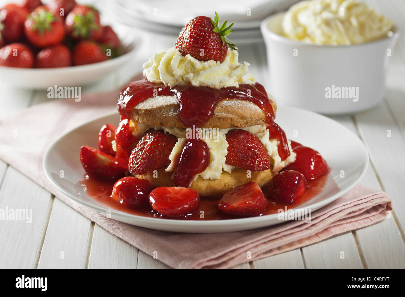 Strawberry shortcake dessert Stock Photo