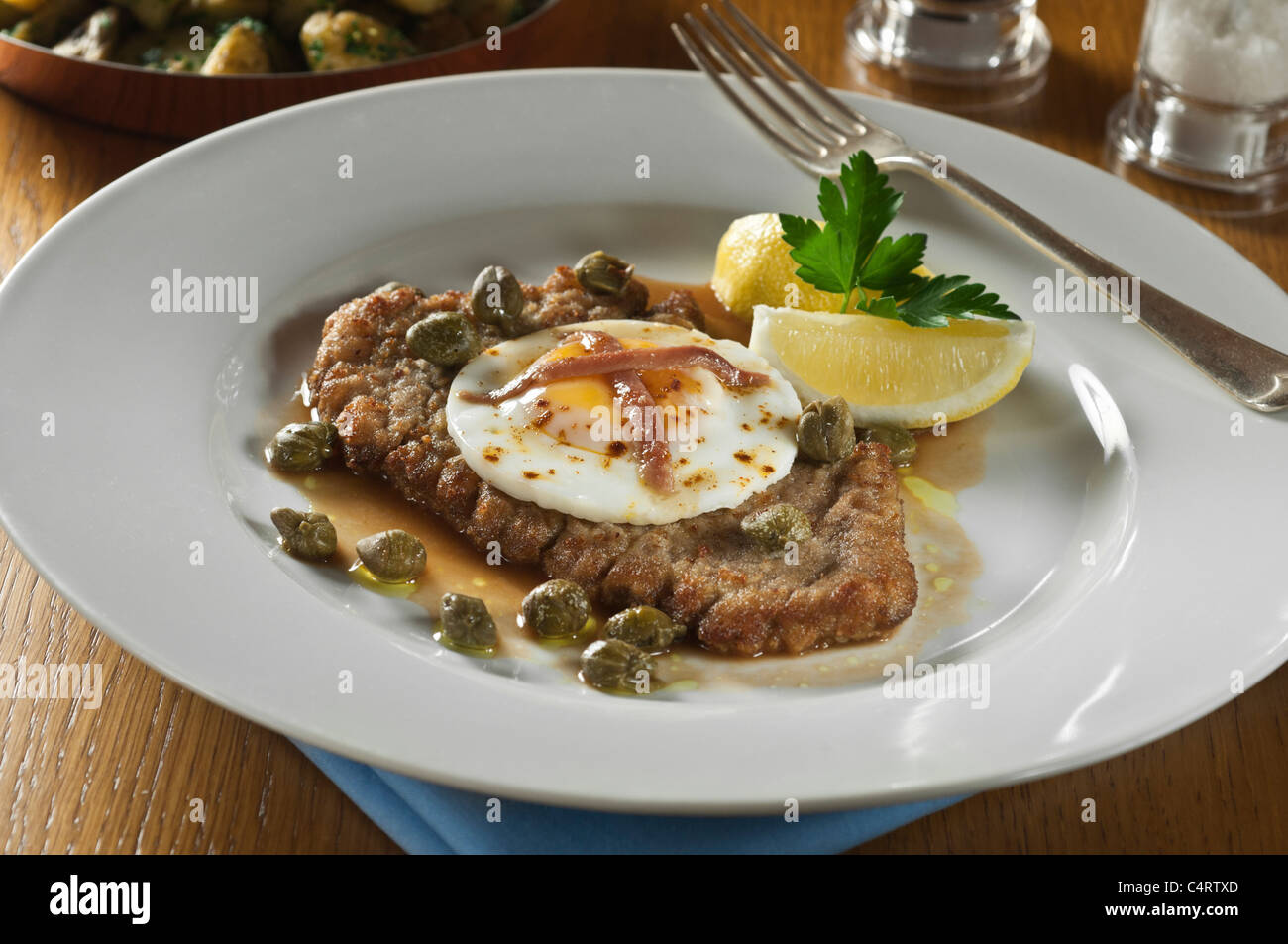Escalope of veal Holstein Stock Photo Alamy