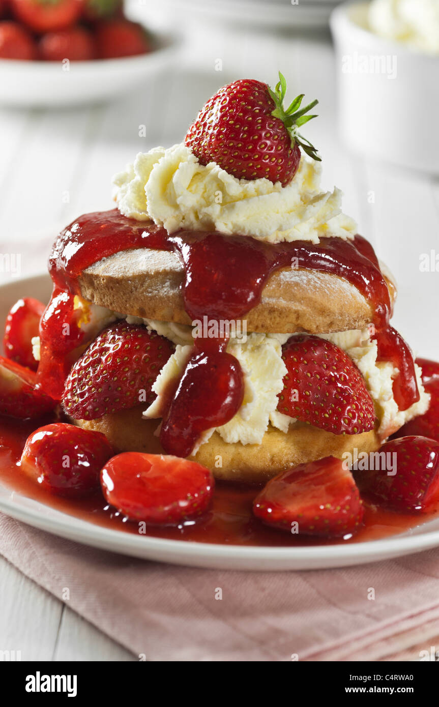 Strawberry shortcake dessert Stock Photo