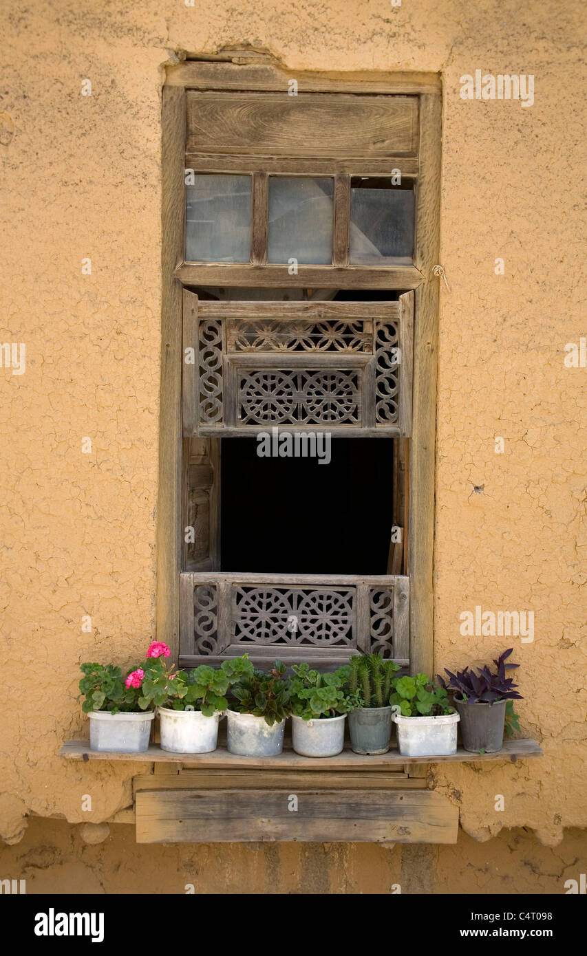 Window in the village of Masuleh, Gilan province, Iran Stock Photo