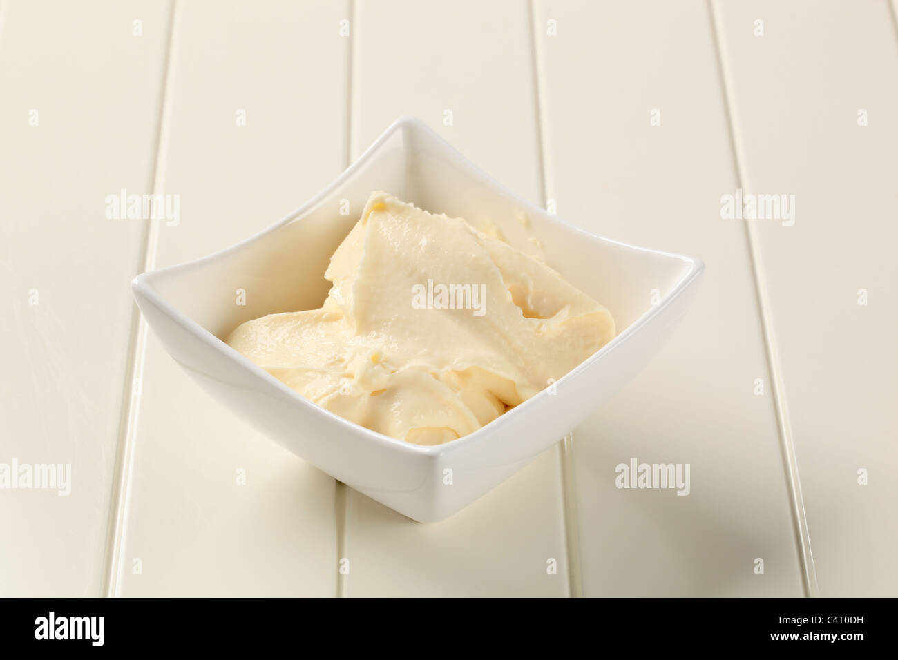 Bowl of creamy dipping sauce or spread Stock Photo