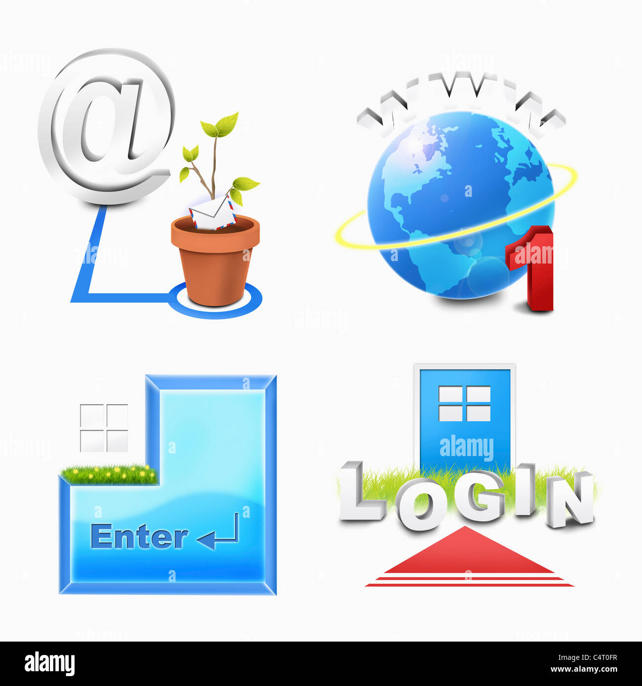 internet life icons Stock Photo - Alamy