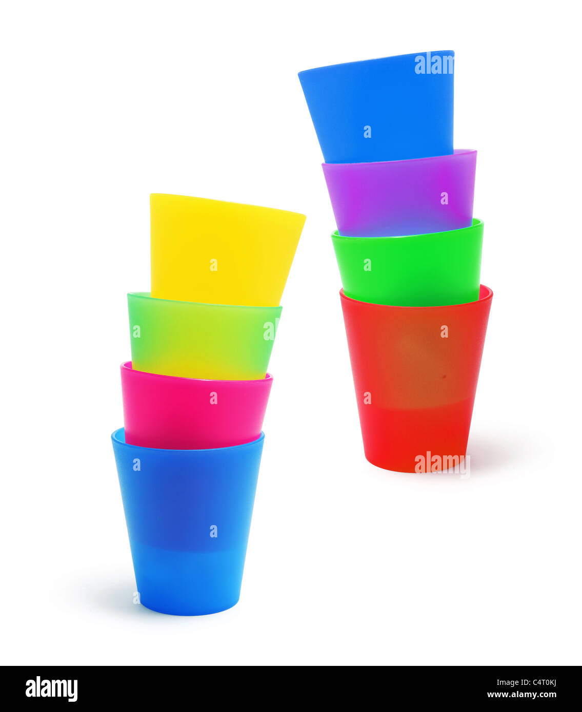 Stacks of Plastic Cups Stock Photo Alamy